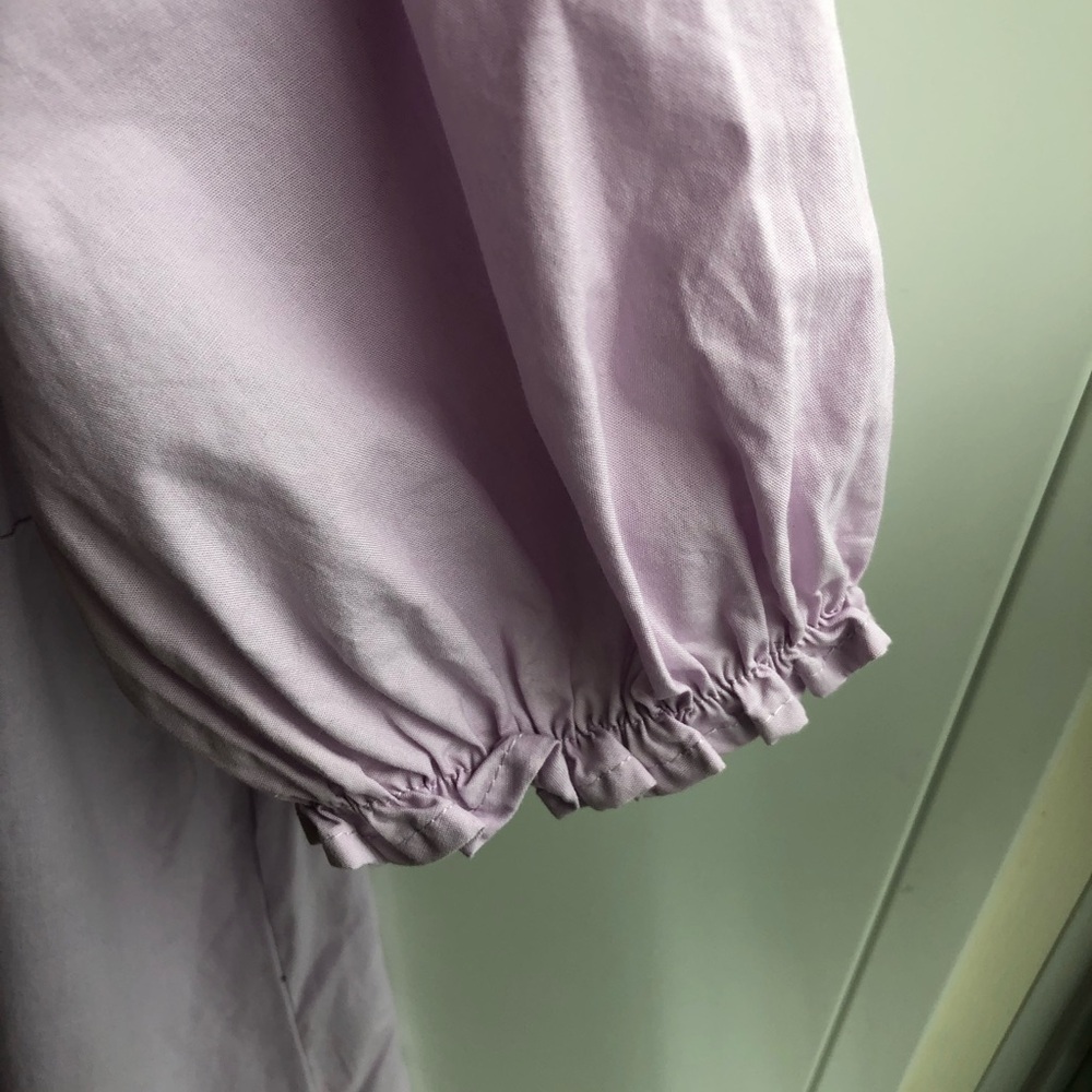 Cotton lilac babydoll ruffle dress - Picture 4 of 7